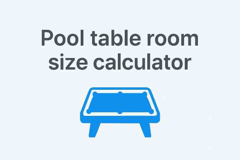 Pool table room size calculator